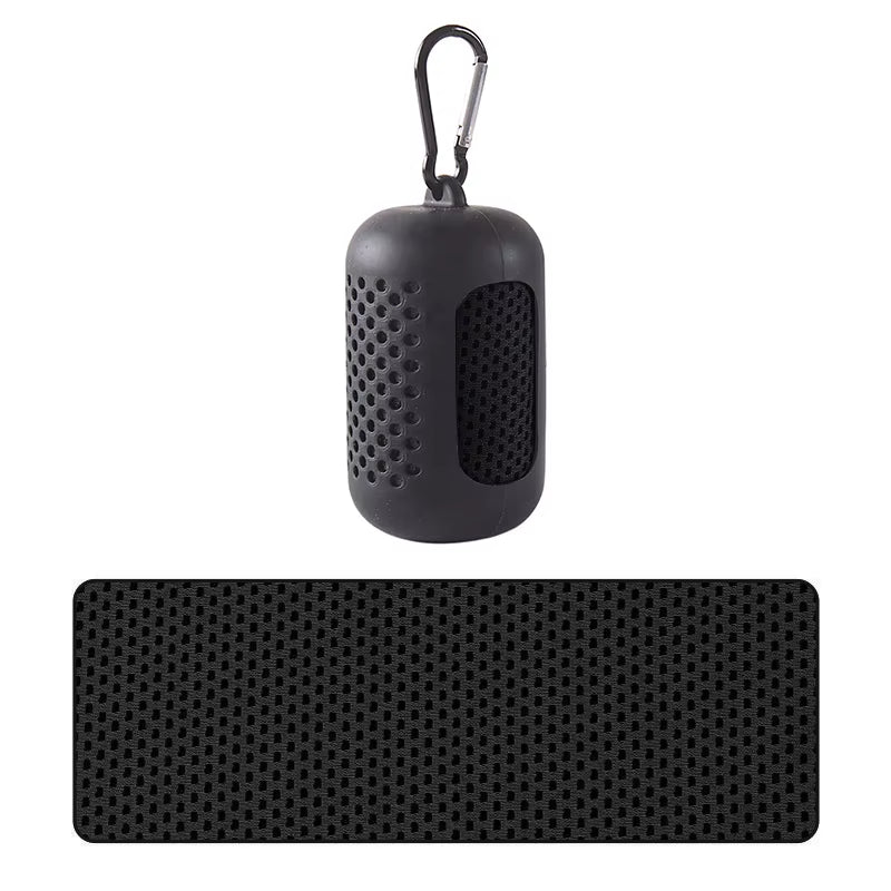 Portable Circular Silicone Wrapped Cold Towel Cooling Towel Quick Drying Polyester Fiber Towels Beach Accessories Sport Fitness