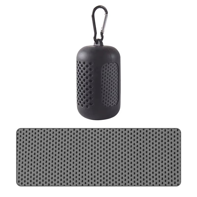 Portable Circular Silicone Wrapped Cold Towel Cooling Towel Quick Drying Polyester Fiber Towels Beach Accessories Sport Fitness