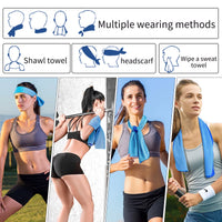 Portable Circular Silicone Wrapped Cold Towel Cooling Towel Quick Drying Polyester Fiber Towels Beach Accessories Sport Fitness