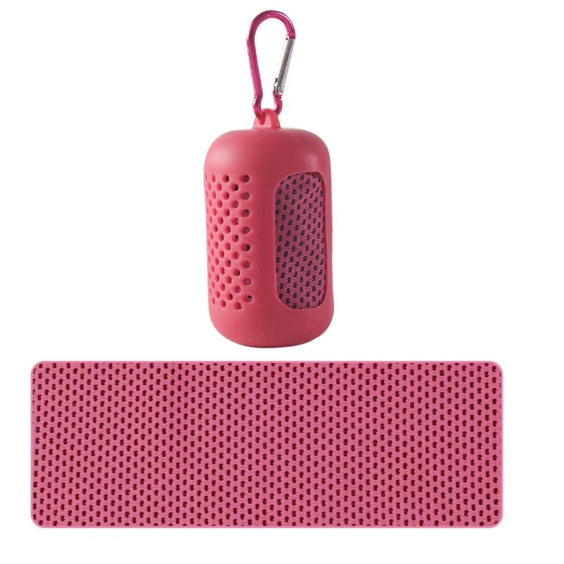 Portable Circular Silicone Wrapped Cold Towel Cooling Towel Quick Drying Polyester Fiber Towels Beach Accessories Sport Fitness
