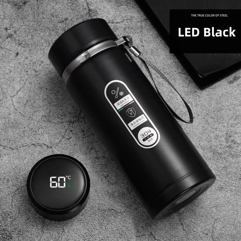 500Ml-1Liter Stainless Steel Thermos Bottle with LED Temperature Display Sus304 Tea Water Bottle Vacuum Flask Portable Cups