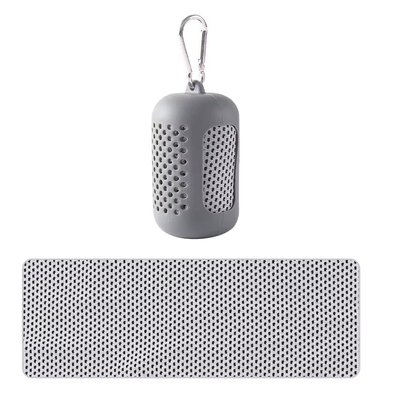 Portable Circular Silicone Wrapped Cold Towel Cooling Towel Quick Drying Polyester Fiber Towels Beach Accessories Sport Fitness